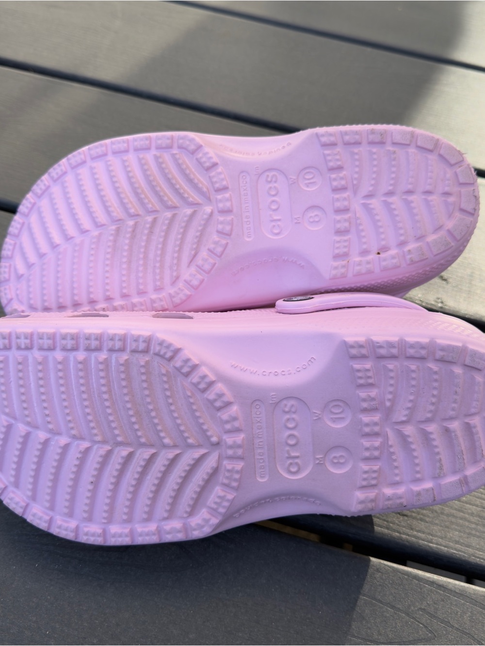 CROCS Light Pink Women’s Size 10 Slip-On Clogs with Charms - Picture 8 of 9